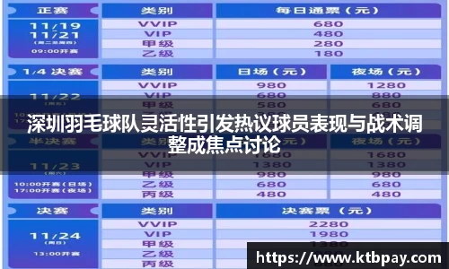 深圳羽毛球队灵活性引发热议球员表现与战术调整成焦点讨论